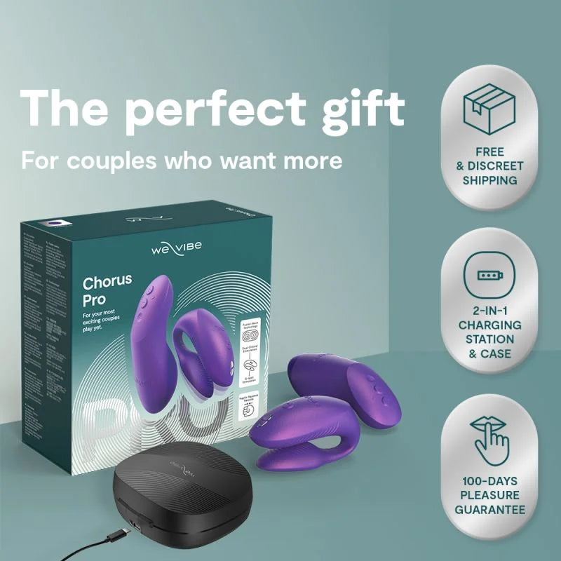 We-Vibe Chorus Pro Rechargeable Silicone Couples Vibrator with Remote Control - Cosmic