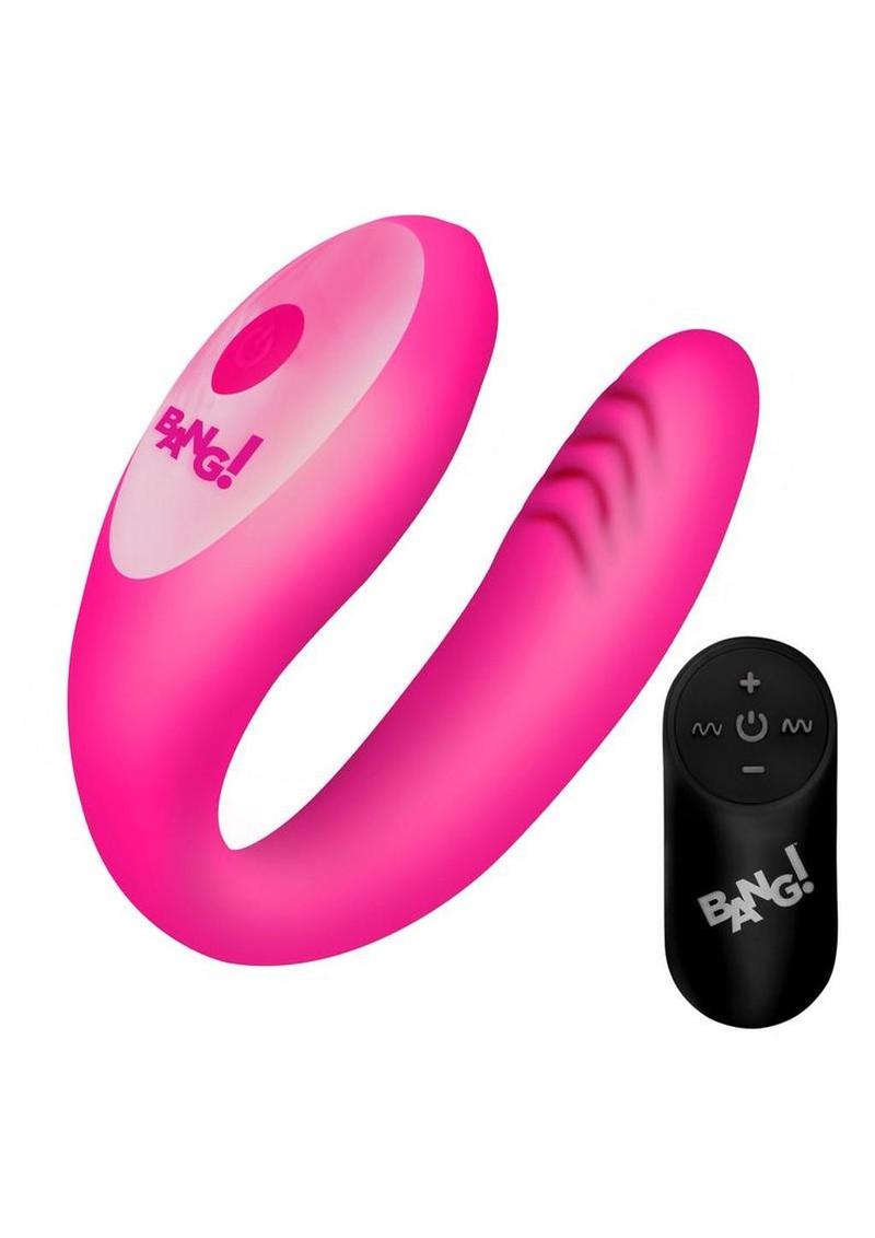Bang! Gyrating G-Spot Rechargeable Silicone Dual Stimulating Vibrator with Remote