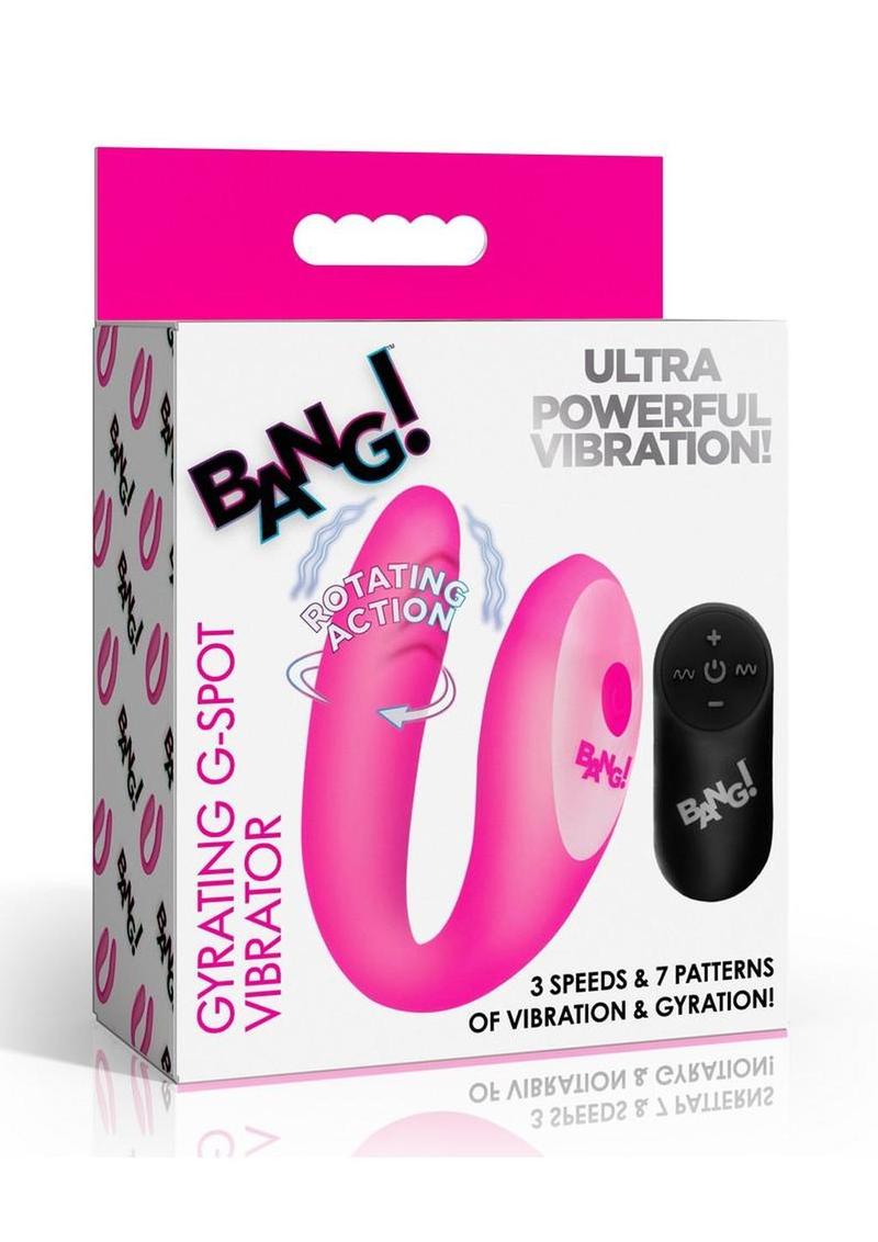Bang! Gyrating G-Spot Rechargeable Silicone Dual Stimulating Vibrator with Remote