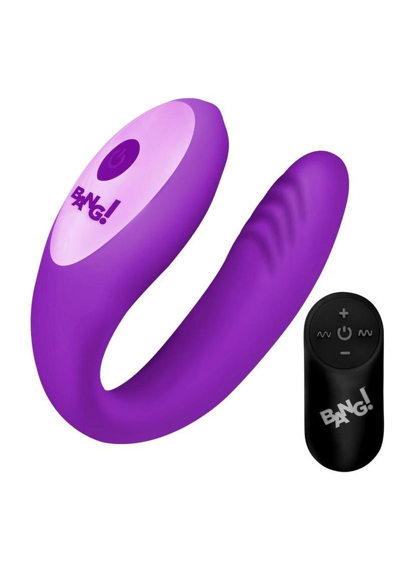 Bang! Gyrating G-Spot Rechargeable Silicone Dual Stimulating Vibrator with Remote