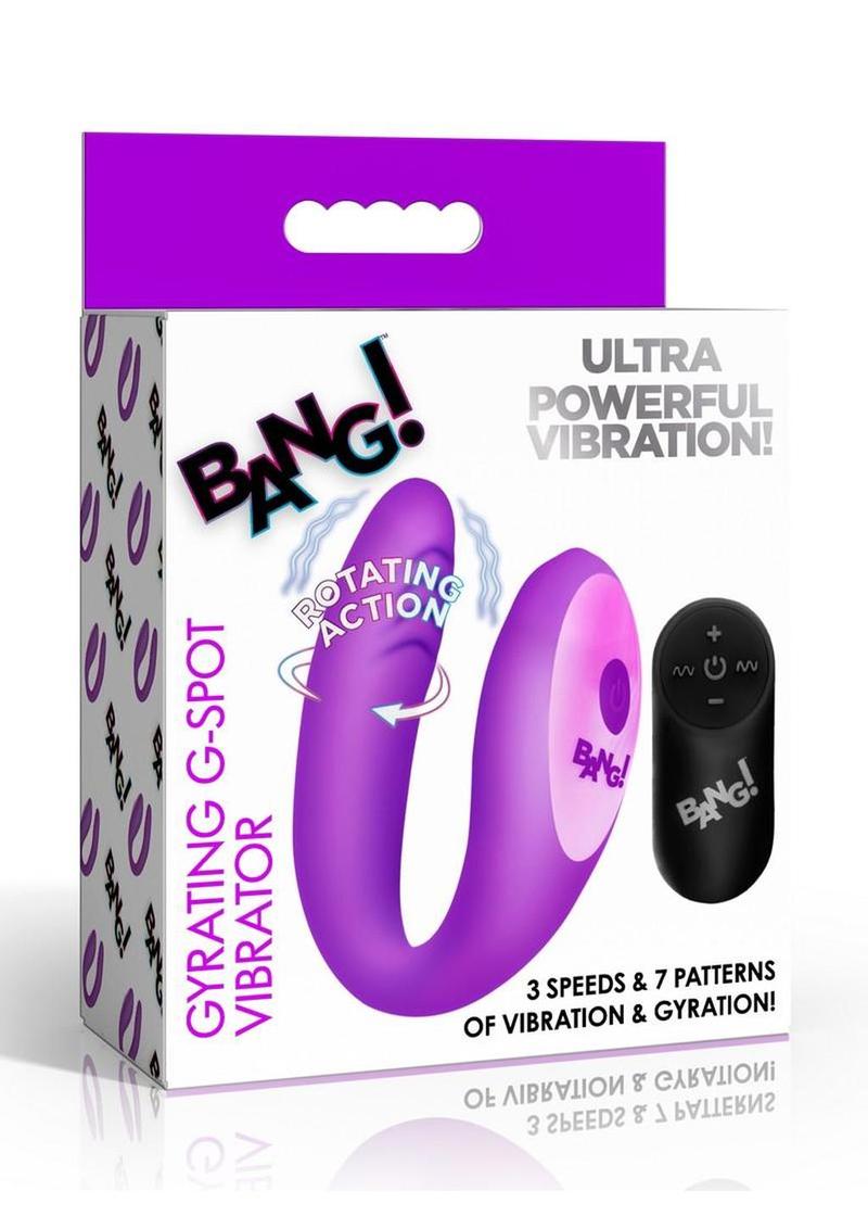 Bang! Gyrating G-Spot Rechargeable Silicone Dual Stimulating Vibrator with Remote
