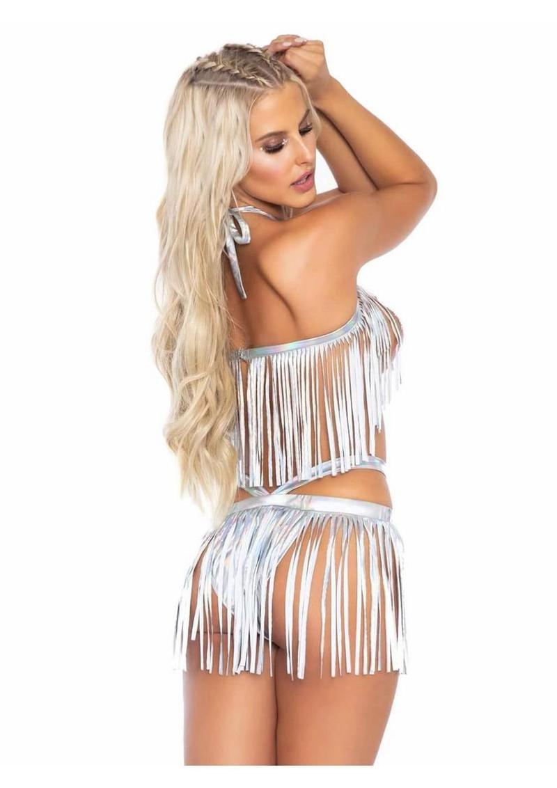 Fringe Halter Top and Matching Bikini Bottoms