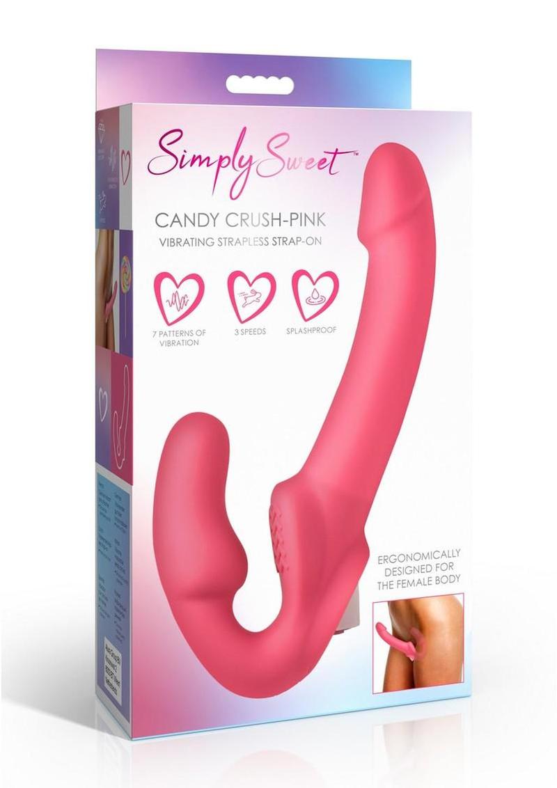 Simply Sweet  Vibrating Rechargeable Silicone Strapless Strap-On
