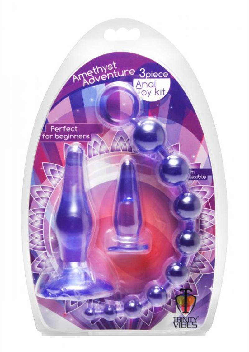 Trinity Vibes Amethyst Adventure 3 Piece Anal Toy Kit