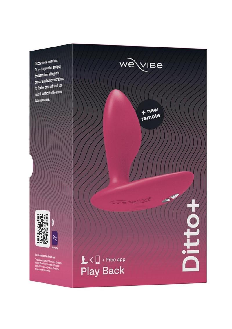 We-Vibe Ditto+ App Compatible Vibrating Rechargeable Silicone Butt Plug with Remote Control - Cosmic