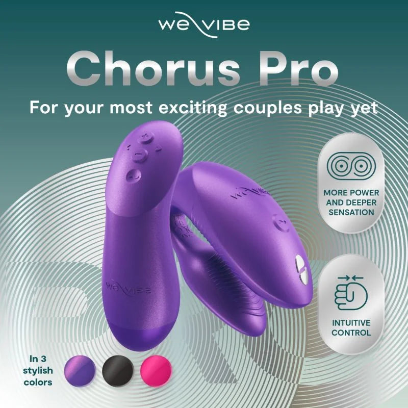 We-Vibe Chorus Pro Rechargeable Silicone Couples Vibrator with Remote Control - Cosmic