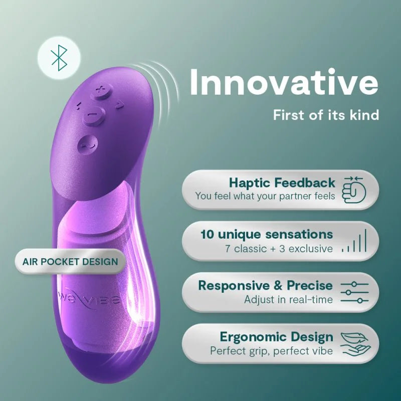 We-Vibe Chorus Pro Rechargeable Silicone Couples Vibrator with Remote Control - Cosmic