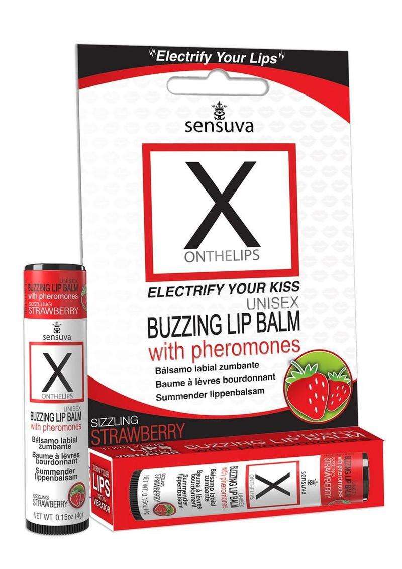X On The Lips Buzzing Lip Balm with Pheromones Strawberry Flavor